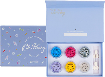 Oh Flossy, Brokatowy zestaw do malowania twarzy DISCO FEVER, bio brokat, roślinna formuła