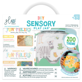 Glo Pals, ZOO Sensory Set, Sensory Jar with Magical Fillers and Stickers