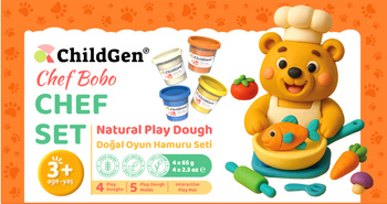 ChildGen, PAW PALS Kucharz Bobo zestaw kreatywny 4 ciastoliny, foremki, mata