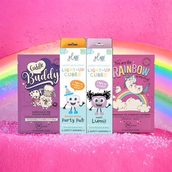 Duet idealny OTUL SIĘ TĘCZĄ kostki Glo Pals x2 + sól Przyjaciele Buddy saszetka oraz sól Jesteś tęczą Dresdner Essenz