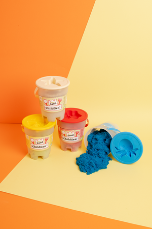 ChildGen, Piasek kinetyczny z foremką, 100% naturalny, 500g, kolor NIEBIESKI